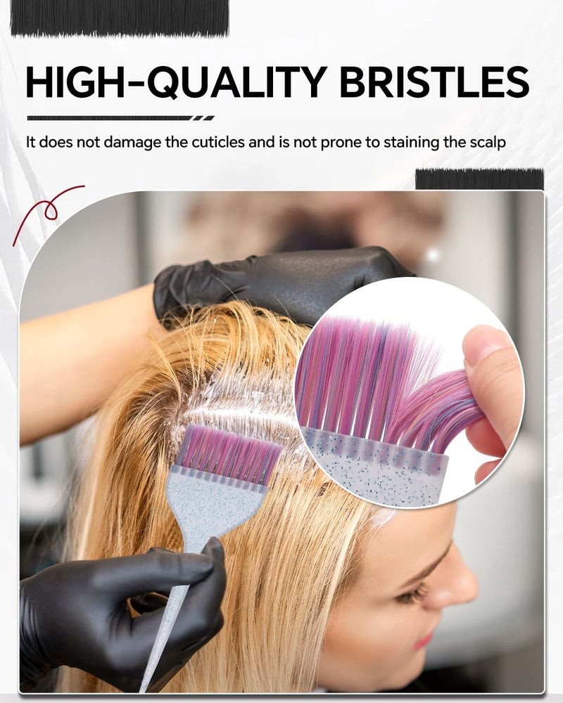 BarberTop 3 Pack Hair Color Brush Set - Professional Hair Dye Brush for Stylist, for Highlighting, Tint and Coloring Sections - Women Men Salon Use Home DIY Dyeing - Image 5